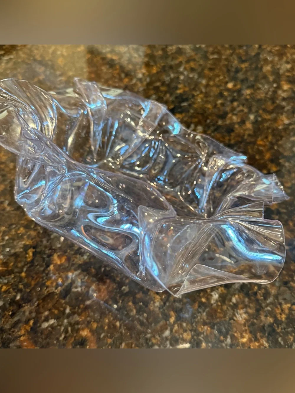 Vintage Clear Ruffled Edge Lucite Cocktail Napkin Holder